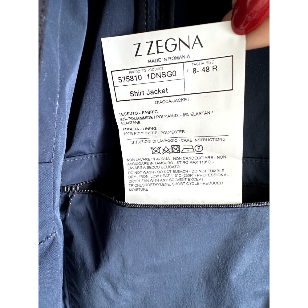 Z ZEGNA Men’s Slim Fit Sport Tech Packable Blazer Jacket Size 48R $895 Teal blue - Picture 11 of 15